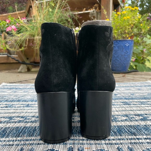 The Cutest Floral Black Embroidered Suede Booties - Picture 10 of 10